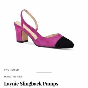 Marc Fisher Fuchsia and Black Slingback Heels